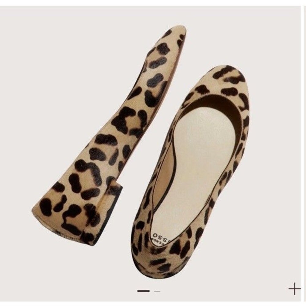 Francesco Russo Leopard Print Ballarina Shoes Size 38 US 8